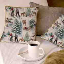 TISSU JACQUARD GOBELIN PAYSAGE D'HIVER