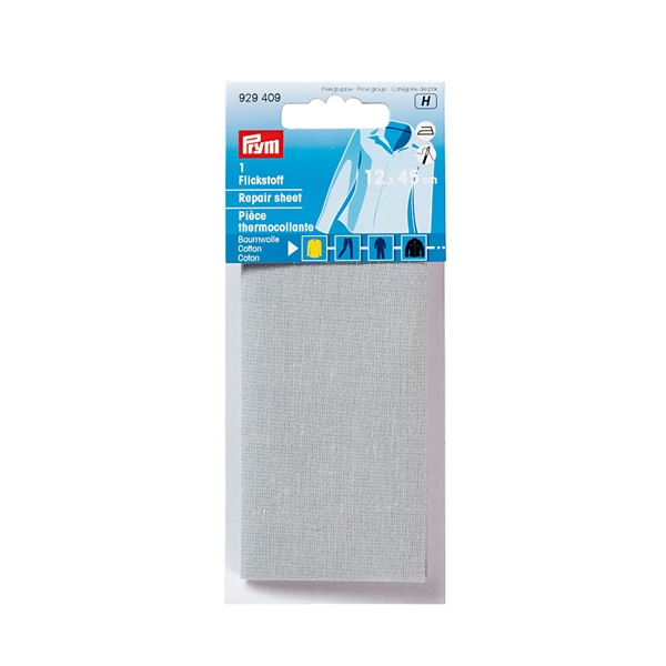 Pièce thermocollante CO 12 x 45 cm gris clair