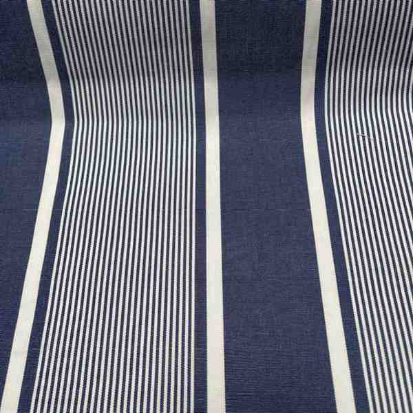 TISSU EXTERIEUR RAYURE DRALON BLEU BLANC 