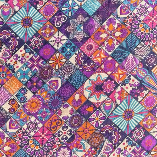 COUPON COTON OEKO-TEX CARREAU FUSCHIA 2.50 X1.45M