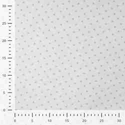 TISSU JERSEY COTON BLANC ÉTOILES BEIGE