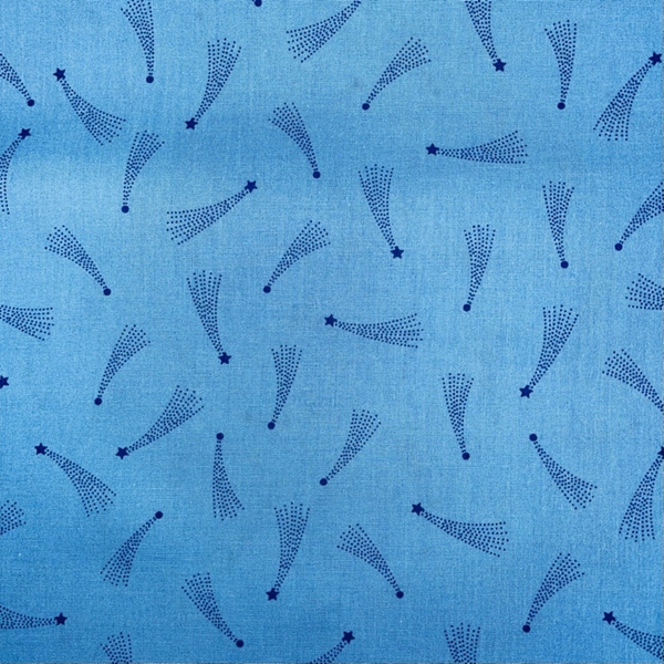 TISSU COTON IMPRIMEE ETOILE BLEU OEKOTEX