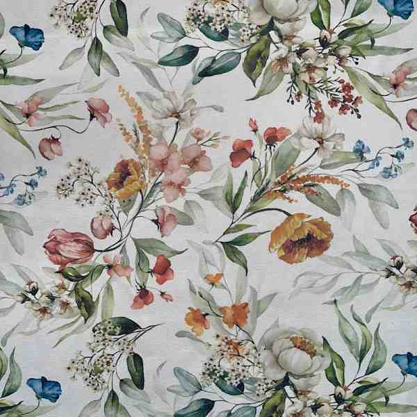 TISSU BOUQUET CHAMPETRE MULTICOLORE DIGITAL