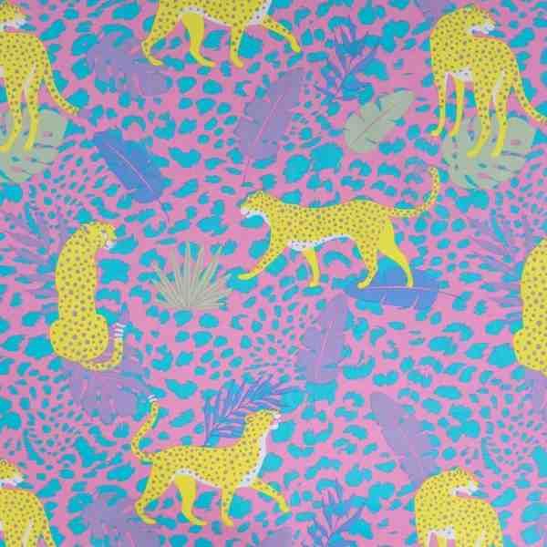 TISSU COTON IMPRIMÉ JUNGLE LÉOPARD