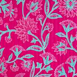 TISSU MATELASSÉ COTON IMPRIMÉ RÉVERSIBLE FUCHSIA 