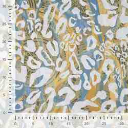 TISSU VISCOSE IMPRIMÉ MOTIF LÉOPARD ABSTRAIT BLEU