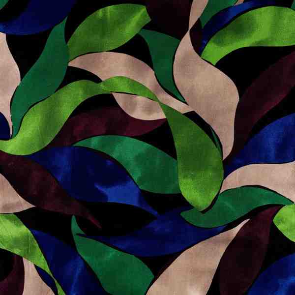 TISSU SATIN DE VISCOSE FEUILLE BLEU VERT