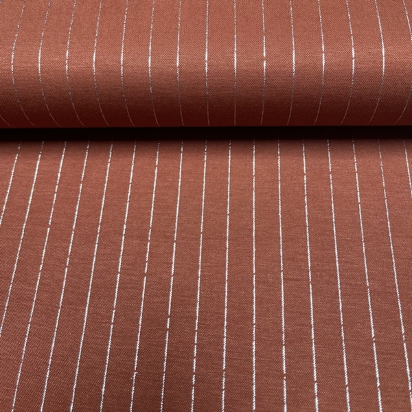 TISSU UNI RAYURE LUREX TERRACOTTA