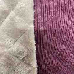 TISSU VELOURS COTELE LIE DE VIN INTERIEUR BEIGE