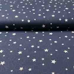 TISSU COTON ETOILE BLEU FONCE