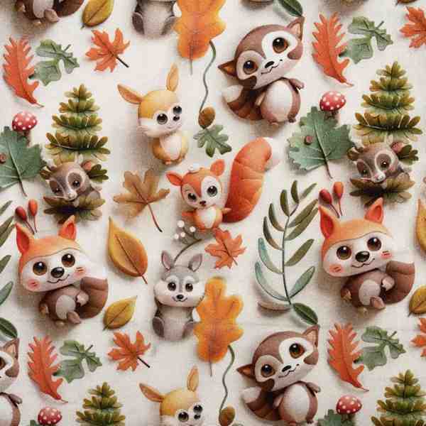IMPRIME 3 D TREND BOSQUI ANIMAUX DE LA FORET 