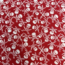 TISSU COTON IMPRIME PIRATE ROUGE OEKOTEX