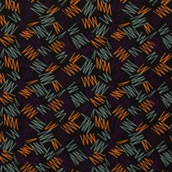 TISSU JERSEY IMPRIME ZIG ZAG VERT ORANGE 