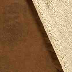 TISSU DOUBLE DOUDOU SUEDINE MARRON