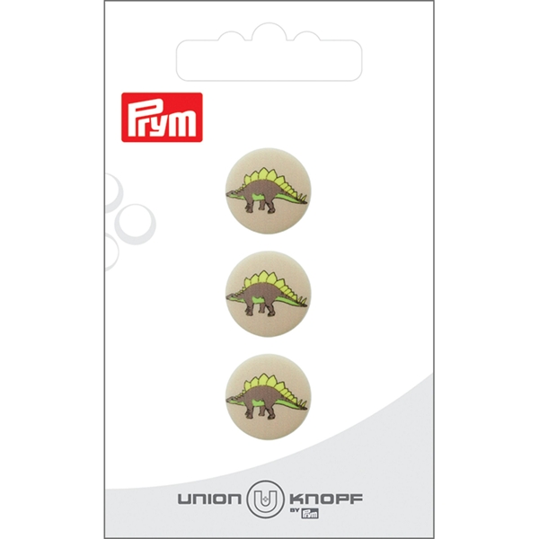 Bouton poly. 2-tr 15mm dino marron 