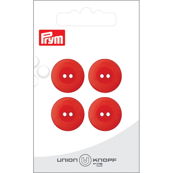 Bouton poly. 2-tr 18mm rouge 