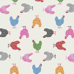 TISSU MFTA COTON MINI POULETTES ROSE