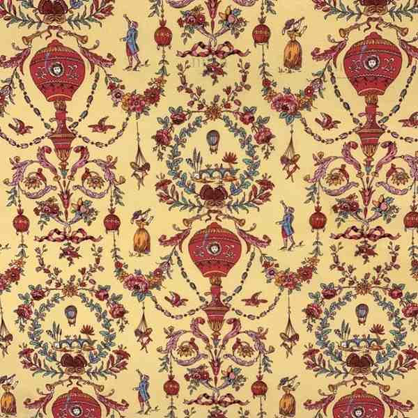 TISSU COTON MO?TGOLFIERES & ORNEMENTS STYLE ANCIEN