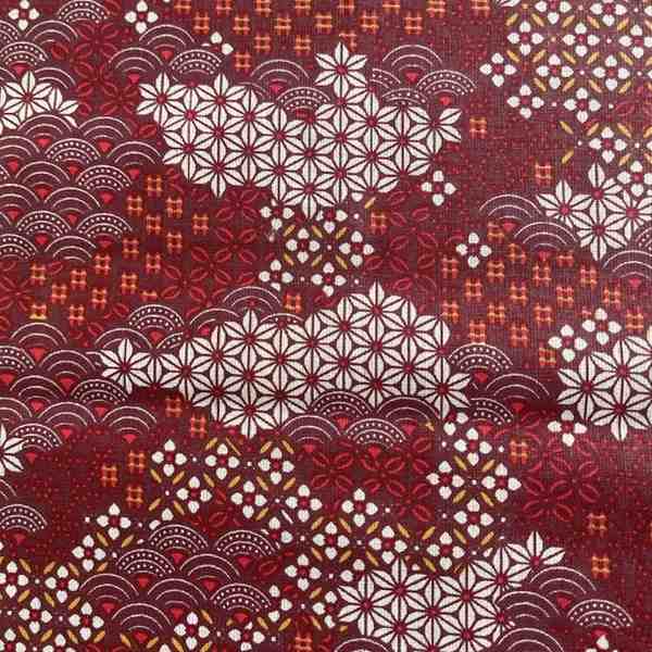 TISSU MFTA COTON ENDUIT SHOGUN ROUGE