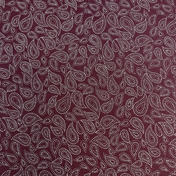 TISSU COTON IMPRIME CACHEMIRE BORDEAUX