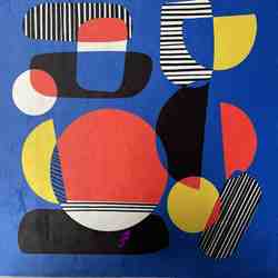 FACE COUSSIN VELOURS GEOMETRIQUE 45 X 45 CM