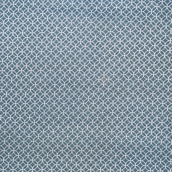 COUPON COTON CERCLE GRIS BLEU 1M50 X 1M40