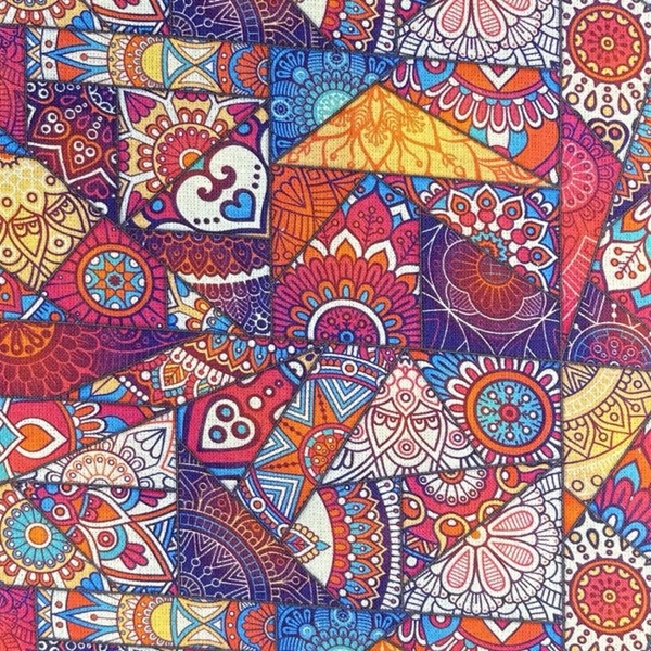 COUPON COTON OEKO-TEX PATCHWORK MULTI 2.50 X1.45M