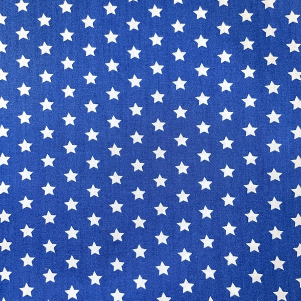 COUPON COTON ETOILE BLEU BLANC 0.95M X 1.40M 
