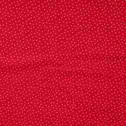 POPELINE DE COTON NOEL POINTS OR FOND ROUGE
