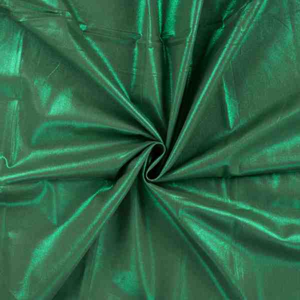 POPELINE DE COTON METALISE VERT NOEL