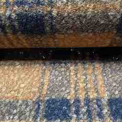 TISSU BOUCLETTE IMPRIME FLEECE JAUNE OCRE