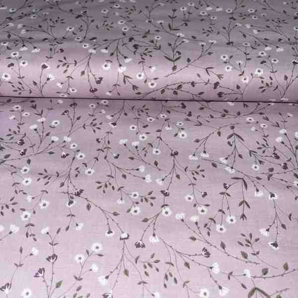 Tissu Popeline de Coton - Douceur Florale Rose