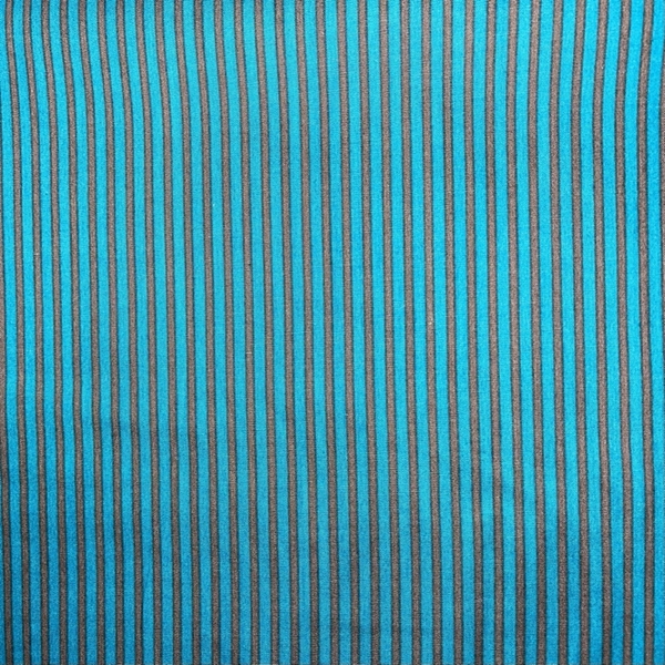 COTON IMPRIME OEKO-TEX  RAYURE GRISE FOND BLEU 