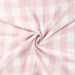 TISSU PILOU COTON GRATTE CARREAU ROSE