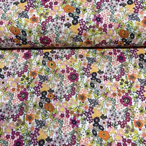 TISSU VOILE DE COTON DIGITAL SEMIS MULTICOLORE