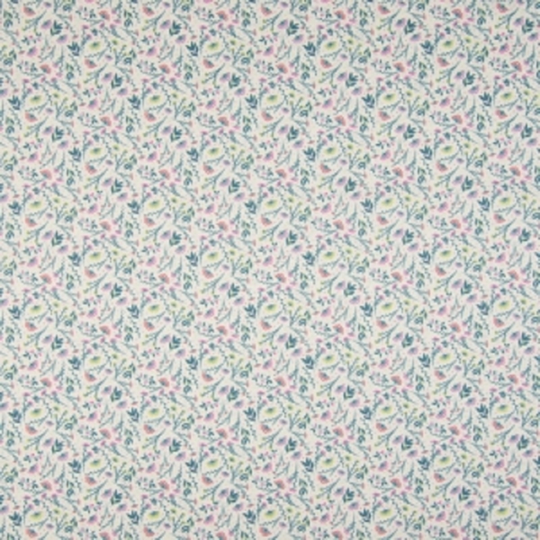 TISSU VOILE DE COTON DIGITAL VERT ROSE BLEU