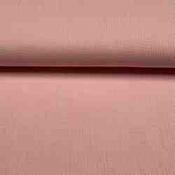 #TISSU GAZE DE COTON UNIE ROSE BLUSH#
