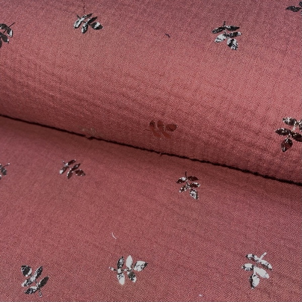 DOUBLE GAZE FEUILLE BRIQUE