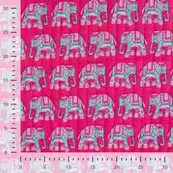 TISSU MATELASSÉ COTON IMPRIMÉ RÉVERSIBLE ÉLÉPHANT