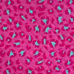 TISSU MATELASSÉ COTON IMPRIMÉ RÉVERSIBLE ROSE BLEU