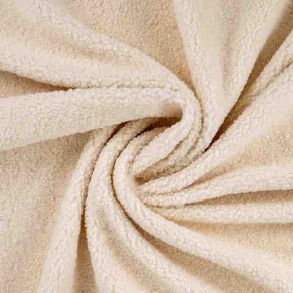 TISSU SHERPA IMITATION MOUTON ECRU