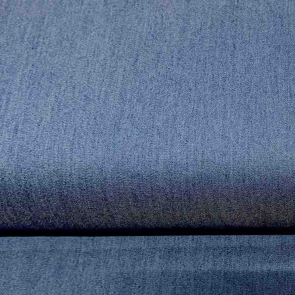 TISSU CHAMBRAY BLEU STRETCH