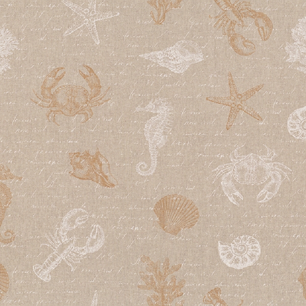 TISSU TOILE ASPECT LINENLOOK CRUSTACES
