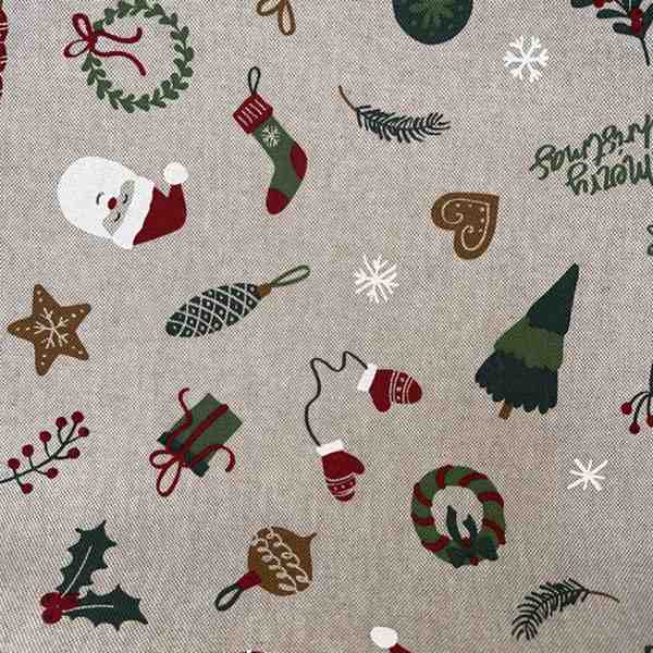 TISSU TOILE ASPECT LIN LINENLOOK DECORATION NOEL