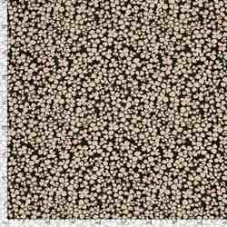 TISSU VISCOSE-OTTOMAN IMPRIMÉ FLORAL NOIR ROSE