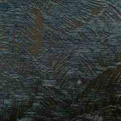 TISSU JACQUARD FEUILLE BLEUE FOND NOIR