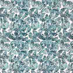 TISSU COTON MFTA WATERLILY BLEU TURQUOISE