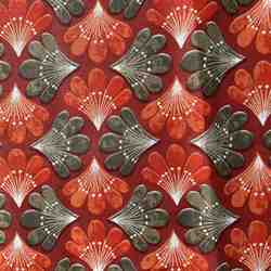 TISSU MFTA COTON ENDUIT FEUILLE AMANDA ORANGE KAKI