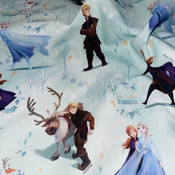 TISSU COTON IMPRIME LE REINE DES NEIGES DISNEY