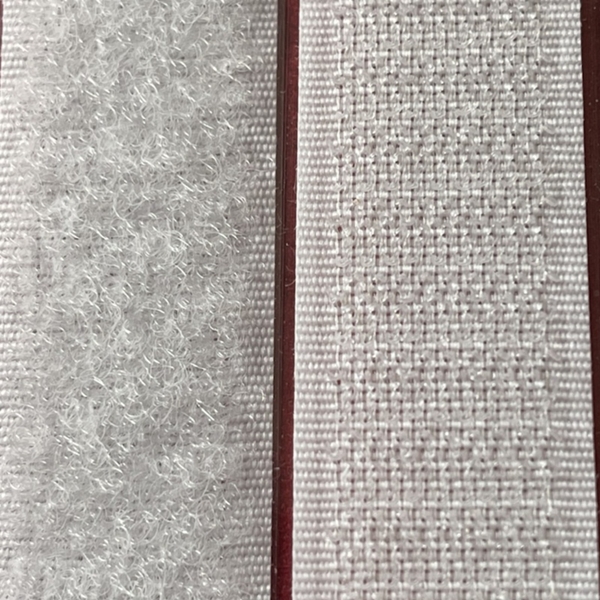 Ruban agrippant velour crochet adhésif 20 mm BLANC